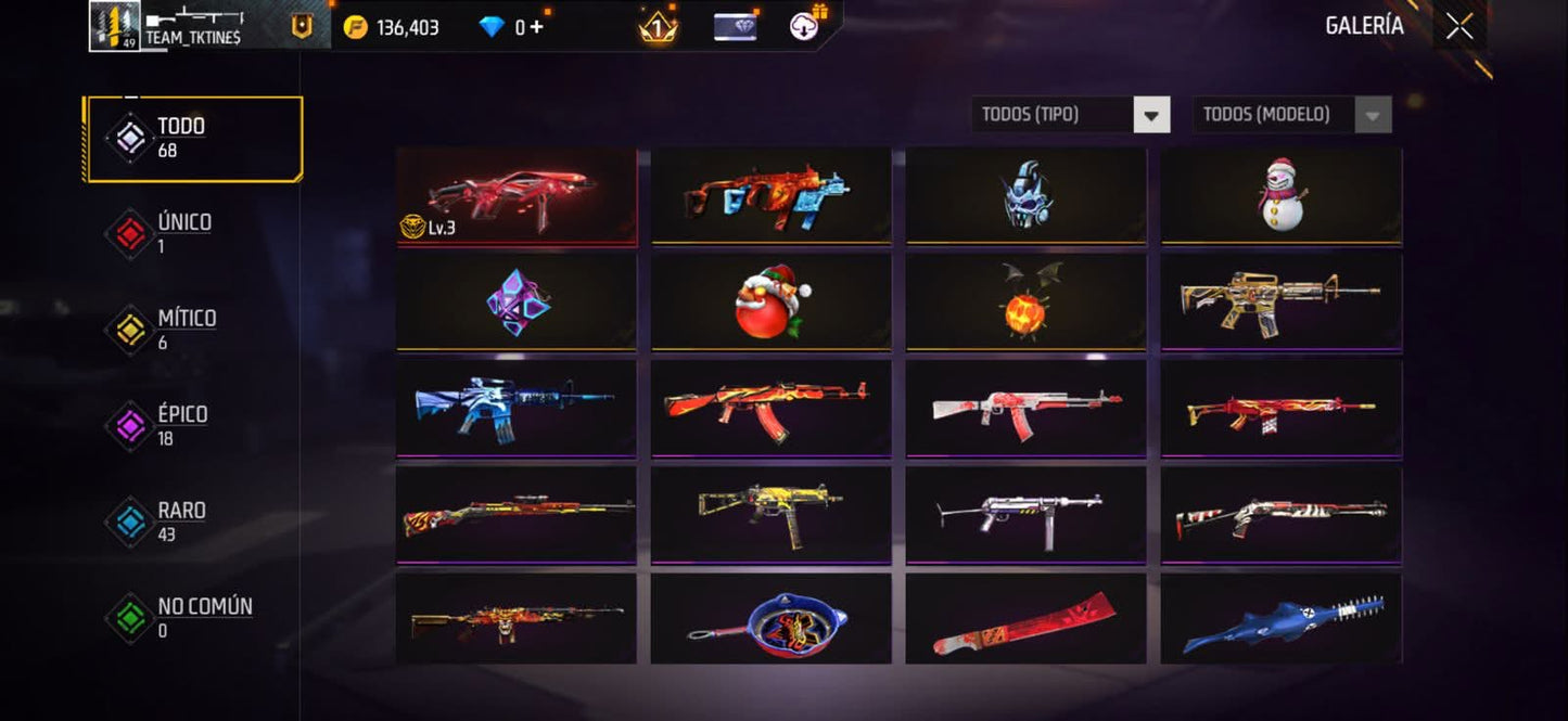 311 FREE FIRE! CUENTA PARA INICIAR CON 1 EVO A BUEN NIVEL! 77 PECHOS! TRAJE ASSASSINS! PLAYERAS DE FUTBOL! VENOM! PERFECTA PARA INICIAR! REGIÓN: EEUU (399mx @everyone