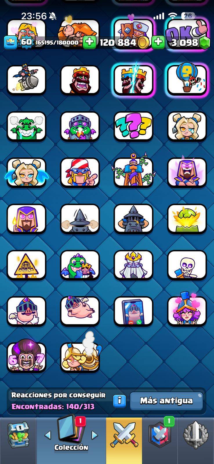 363 CLASH! CUENTA MUY BUENA! 10,151 COPAS! 13 CARTAS AL 15! 41 CARTAS AL 14! 1 HÉROE! 22 CARTAS EVOLUTIVAS! 140 EMOTES MUY BUENOS! 14 TORRES! INSIGNIA DE 2 AÑOS! +3K GEMAS! (1499mx) @everyone