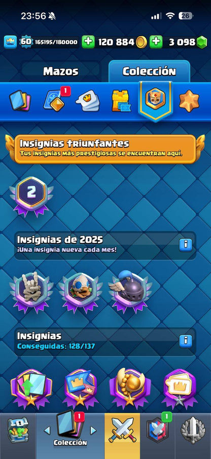 363 CLASH! CUENTA MUY BUENA! 10,151 COPAS! 13 CARTAS AL 15! 41 CARTAS AL 14! 1 HÉROE! 22 CARTAS EVOLUTIVAS! 140 EMOTES MUY BUENOS! 14 TORRES! INSIGNIA DE 2 AÑOS! +3K GEMAS! (1499mx) @everyone