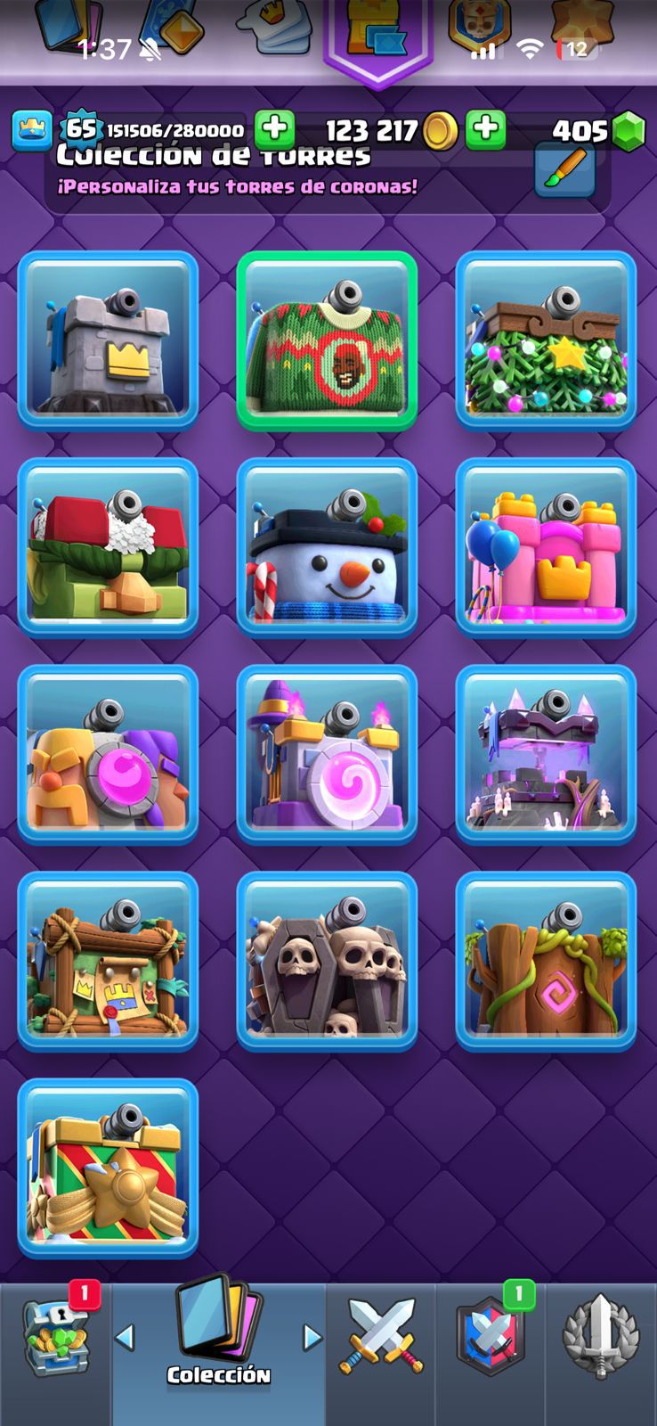 470 CLASH! 11,003 COPAS! LIGA 1 COMPETITIVA! 6 CARTAS AL 16 MAX! 10 CARTAS AL 15! 36 CARTAS AL 14! 1 HÉROE! 24 CARTAS EVOLUTIVAS! 167 EMOTES EXCLUSIVOS! 12 TORRES! INSIGNIA DE 4 AÑOS! (1499mx) @everyone