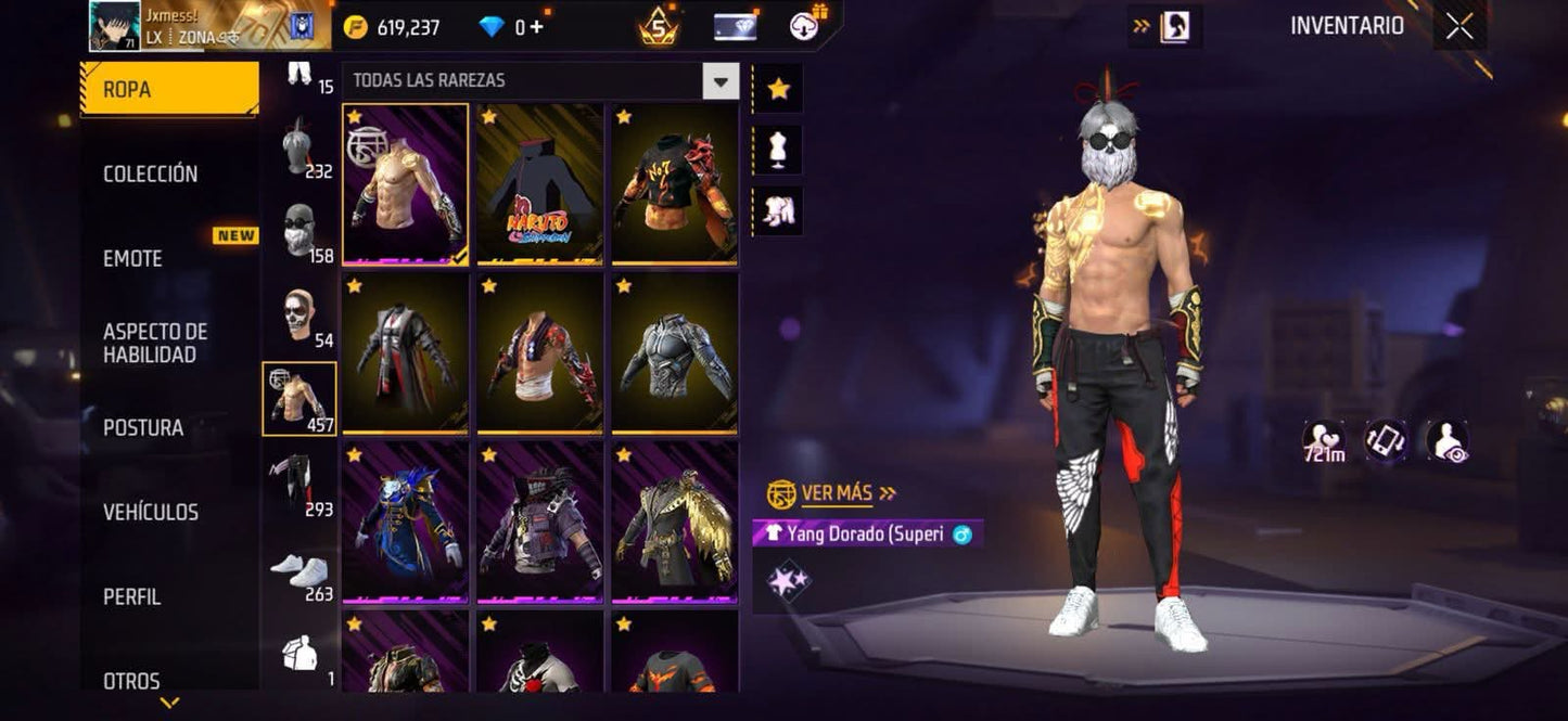 330 FREE FIRE! CUENTA MIXTA CON 4 EVOS, 2 AL NIVEL MAXIMO Y BUENAS ARMAS DE INCUBADORA! 457 PECHOS! TRAJE COBRA! SAMURAI ZOMBIE! INCUBADORAS CARAS Y CHIDAS! MUCHA ROPA DE EVENTO! J.BALVIN! PAÑUELOS! ANGELICALES DE HOMBRE Y MUJER! PUÑOS! PERFECTA...