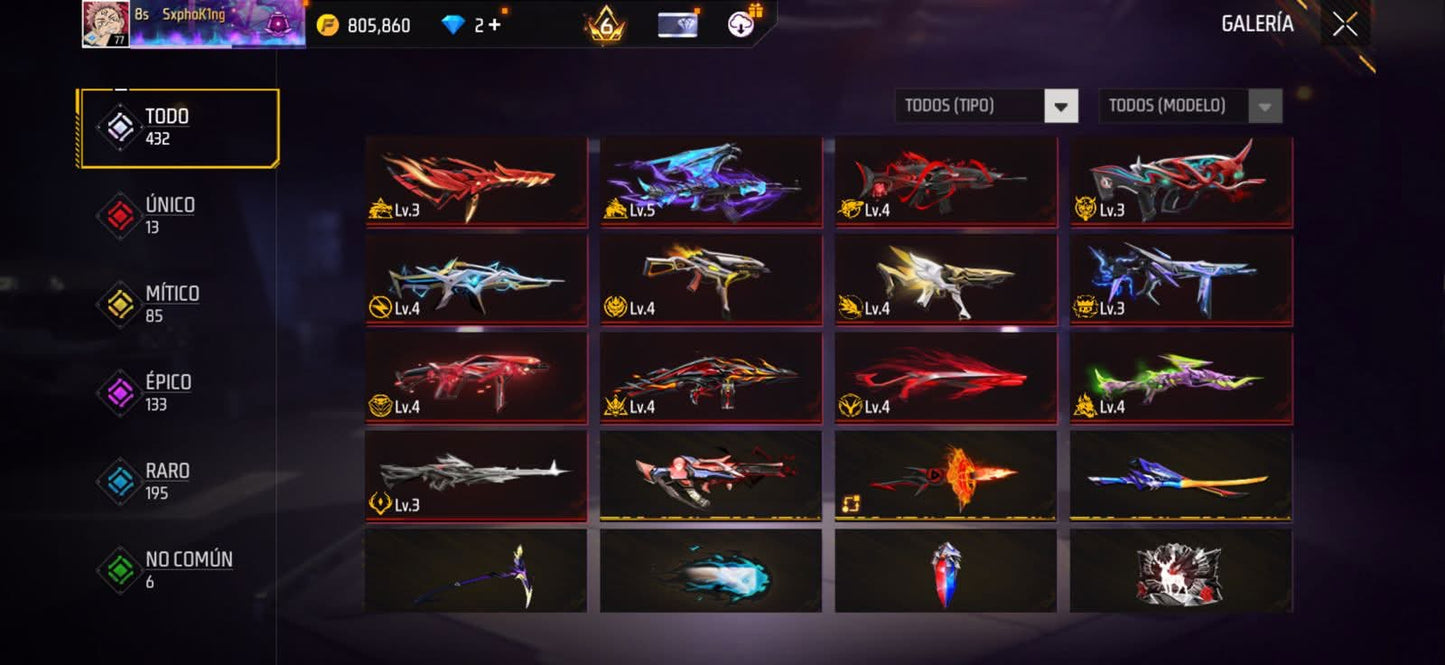 331 FREE FIRE! CUENTA MIXTA CON 13 EVOS A BUEN NIVEL Y BUENAS ARMAS! CASI 500 PECHOS! TRAJE SAMURAI ZOMBIE! JUJTSU KAISEN! TRAJE DE SUBASTA! CUELLO DE TORTUGA! INCUBADORAS CARAS Y CHIDAS! MUCHA ROPA DE EVENTO! ANGELICALES! PERFECTA PARA COMBINAR CON...