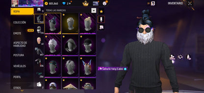 331 FREE FIRE! CUENTA MIXTA CON 13 EVOS A BUEN NIVEL Y BUENAS ARMAS! CASI 500 PECHOS! TRAJE SAMURAI ZOMBIE! JUJTSU KAISEN! TRAJE DE SUBASTA! CUELLO DE TORTUGA! INCUBADORAS CARAS Y CHIDAS! MUCHA ROPA DE EVENTO! ANGELICALES! PERFECTA PARA COMBINAR CON...