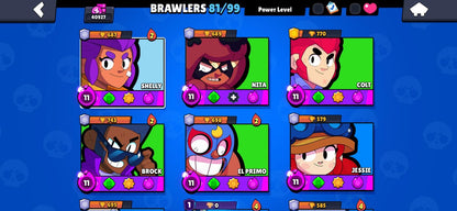 105 BRAWL! 40,927 COPAS! 81/99 BRAWLERS! 29 BRAWLERS CON HYPERCARGA! 3 BRAWLERS AL MAX! 4643 PUNTOS ESTELARES! SKINS MUY BUENAS! (599mx @everyone