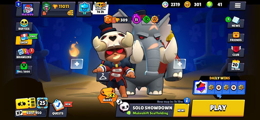 109 BRAWL! CUENTA PARA EMPEZAR! 47/100 BRAWLERS! 11,011 COPAS! 10 BRAWLERS CON HYPERCARGA! 4 BRAWLERS AL MAX! 2,319 PUNTOS ESTELARES! SKINS MUY BUENAS! (299mx @everyone