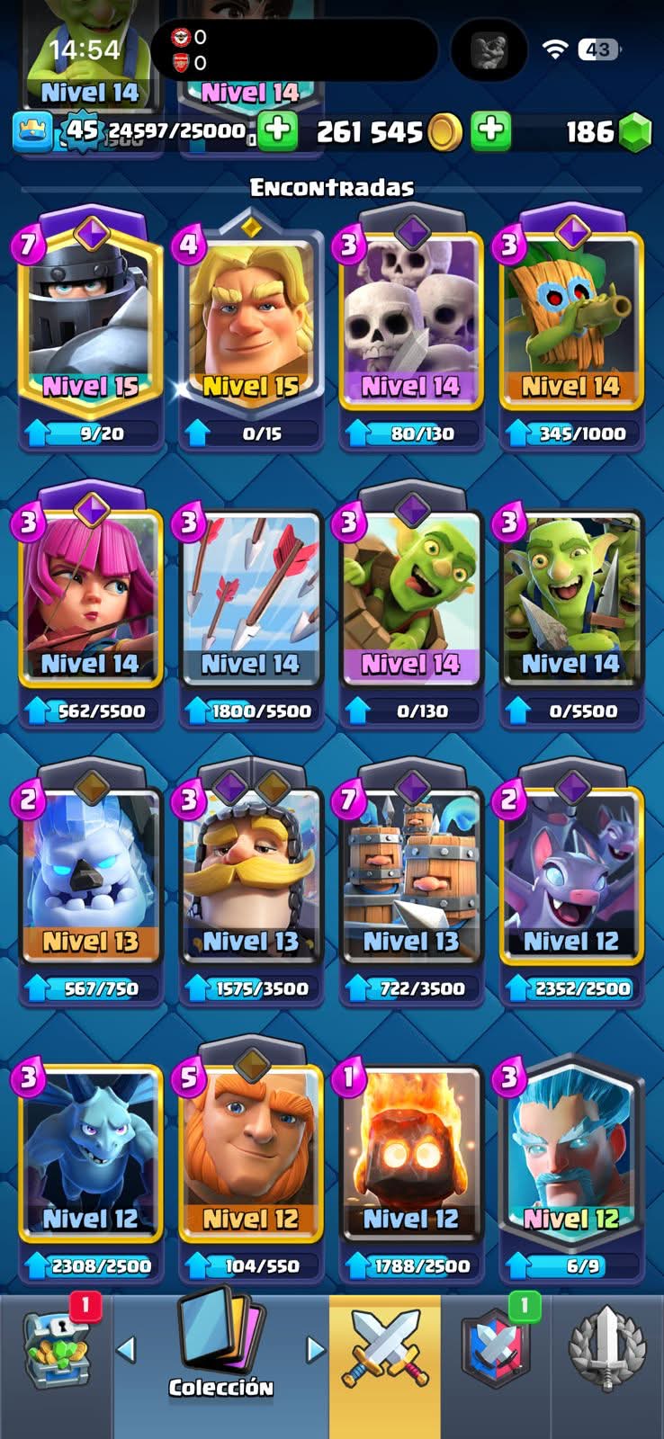 529 CLASH! CUENTA BUENA! 9,752 COPAS! 2 CARTAS AL 15! 6 CARTAS AL 14! 1 HÉROE! 8 CARTAS EVOLUTIVAS! 46 EMOTES MUY BUENOS! 7 TORRES! INSIGNIA DE 3 AÑOS! (249mx @everyone