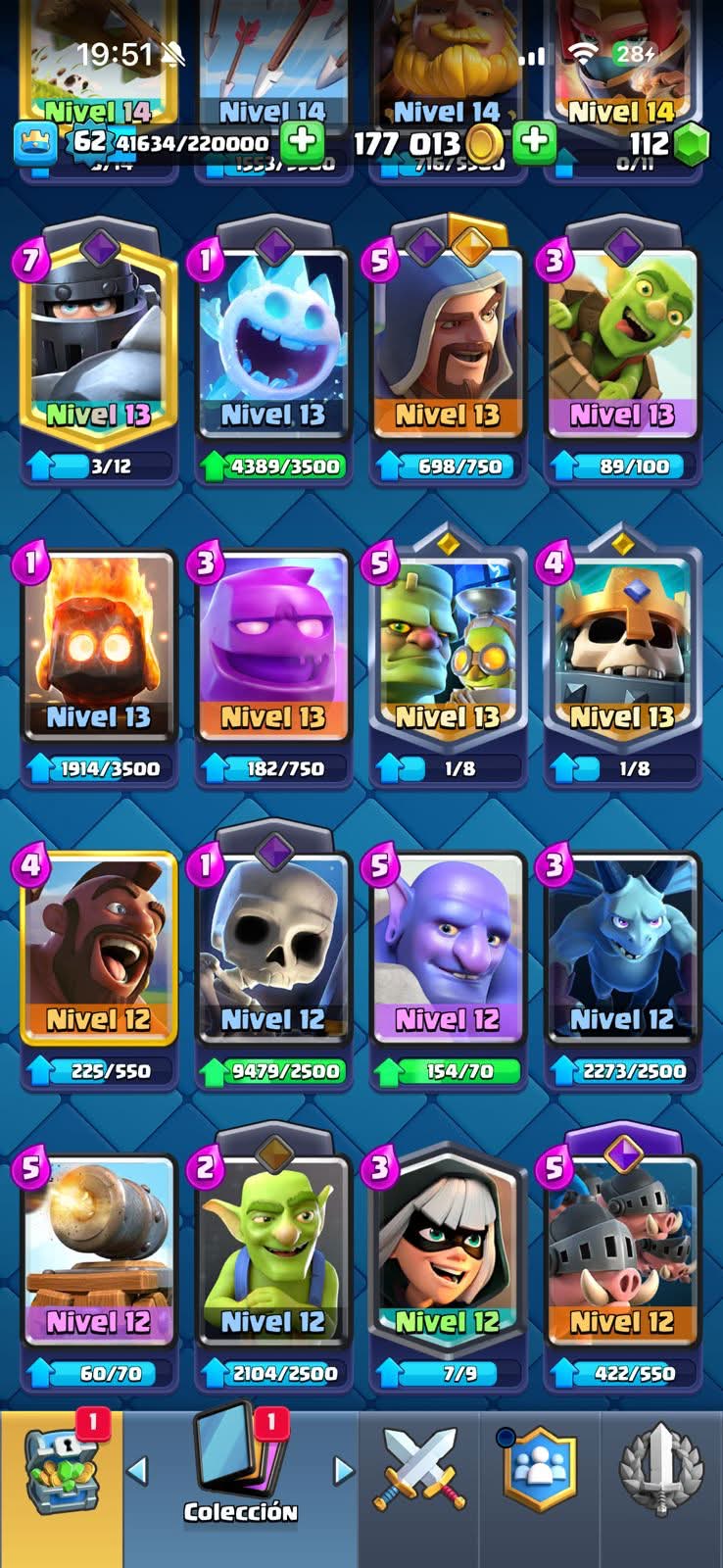 531 CLASH! CUENTA PARA EMPEZAR! 10,353 COPAS! 5 CARTAS AL 16 MAX! 4 CARTAS AL 15! 7 CARTAS AL 14! 3 HÉROES! 8 CARTAS EVOLUTIVAS! 88 EMOTES EXCLUSIVOS Y MUY PEDIDOS! 8 TORRES! INSIGNIA DE 5 AÑOS! (749mx @everyone