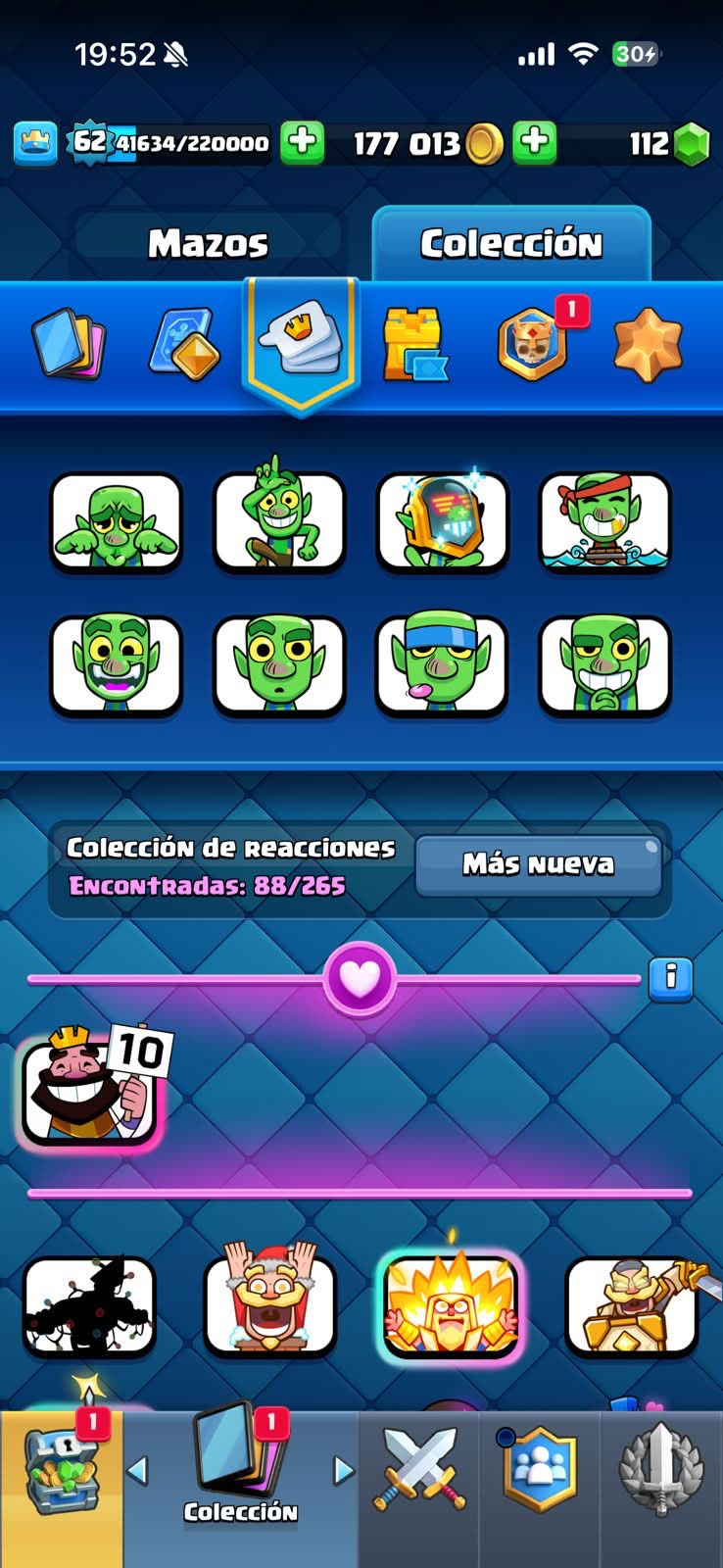 531 CLASH! CUENTA PARA EMPEZAR! 10,353 COPAS! 5 CARTAS AL 16 MAX! 4 CARTAS AL 15! 7 CARTAS AL 14! 3 HÉROES! 8 CARTAS EVOLUTIVAS! 88 EMOTES EXCLUSIVOS Y MUY PEDIDOS! 8 TORRES! INSIGNIA DE 5 AÑOS! (749mx @everyone