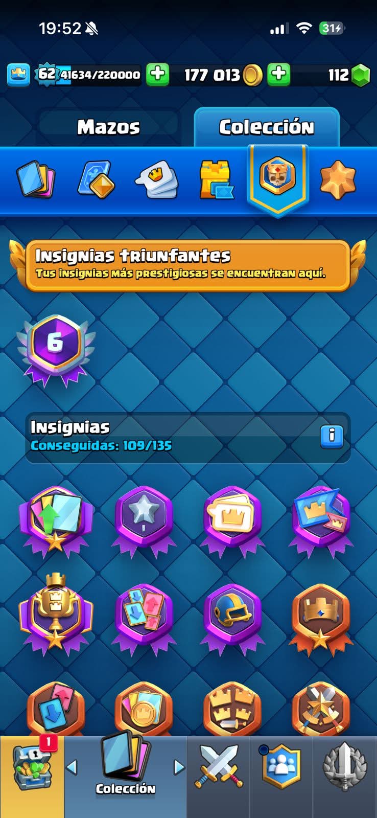 531 CLASH! CUENTA PARA EMPEZAR! 10,353 COPAS! 5 CARTAS AL 16 MAX! 4 CARTAS AL 15! 7 CARTAS AL 14! 3 HÉROES! 8 CARTAS EVOLUTIVAS! 88 EMOTES EXCLUSIVOS Y MUY PEDIDOS! 8 TORRES! INSIGNIA DE 5 AÑOS! (749mx @everyone