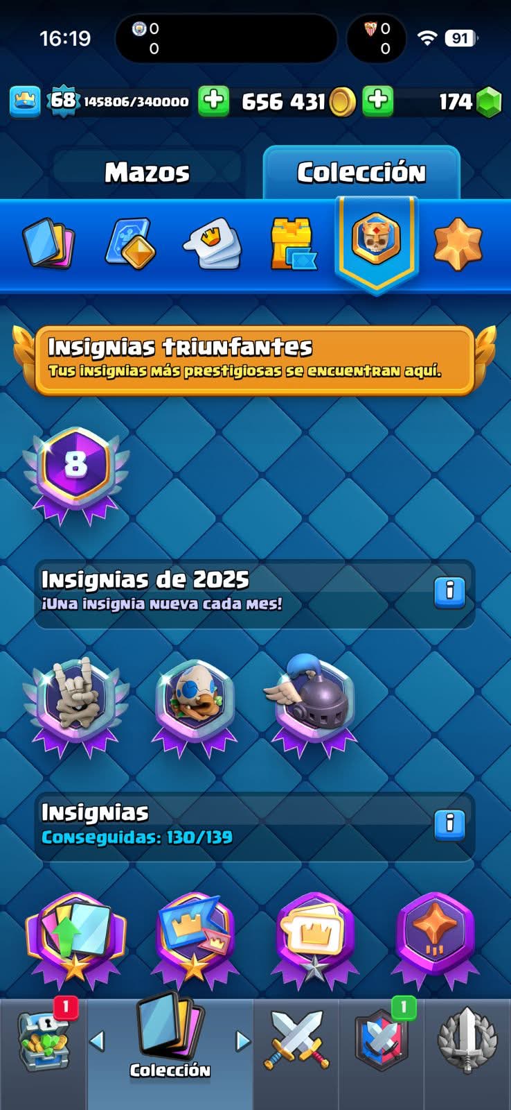 532 CLASH! GRIAL! 10,436 COPAS! 4 CARTAS AL 16 MAX! 30 CARTAS AL 15! 65 CARTAS AL 14! 2 HÉROES! 22 CARTAS EVOLUTIVAS! 126 EMOTES MUY EXCLUSIVOS Y MUY PEDIDOS! 13 TORRES! INSIGNIA OG DE 8 AÑOS! 600K MONEDAS! (3499mx @everyone