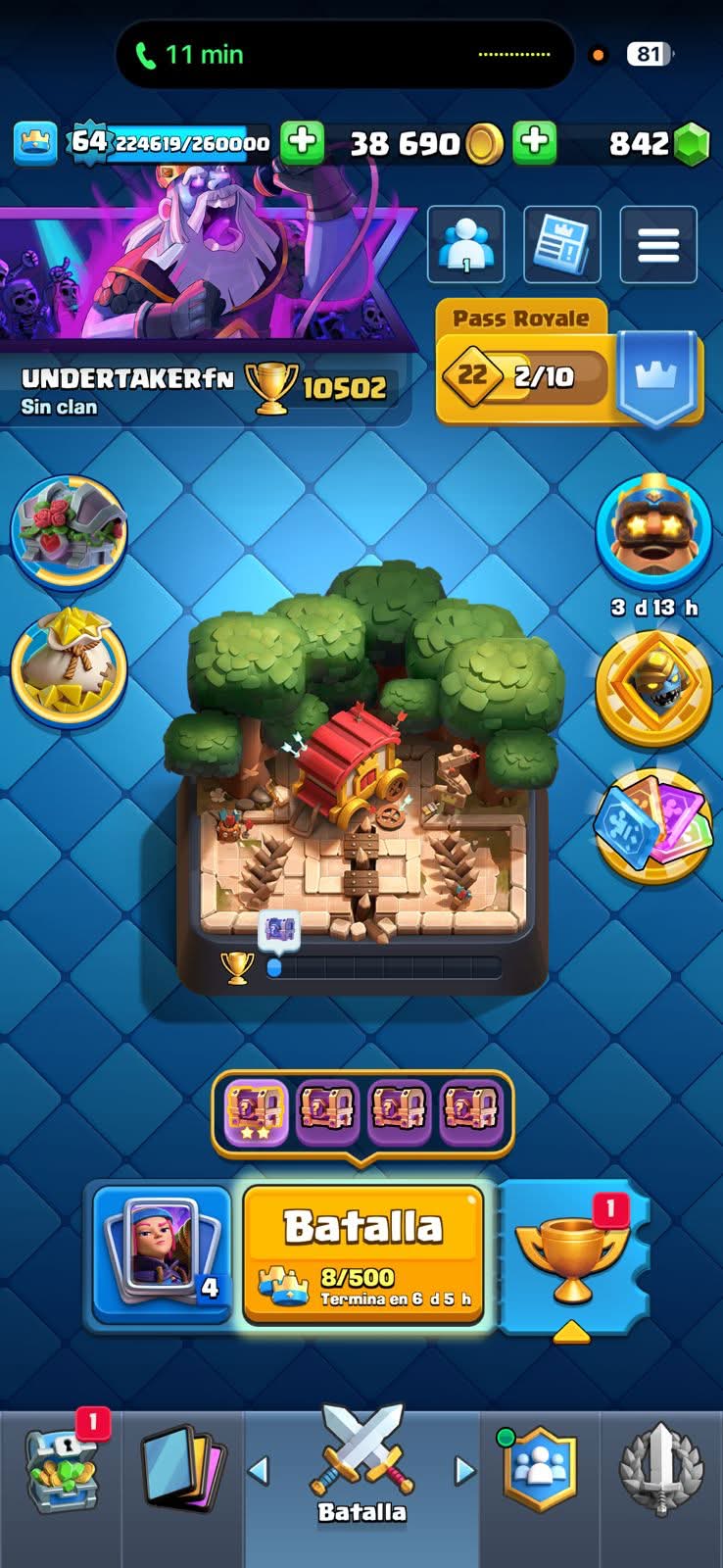 534 CLASH! MINI GRIAL! 10,502 COPAS! 4 CARTAS AL 16 MAX! 13 CARTAS AL 15! 51 CARTAS AL 14! 1 HÉROE! 15 CARTAS EVOLUTIVAS! 142 EMOTES MUY EXCLUSIVOS Y PEDIDOS! 15 TORRES! INSIGNIA OG DE 9 AÑOS! (1499mx @everyone