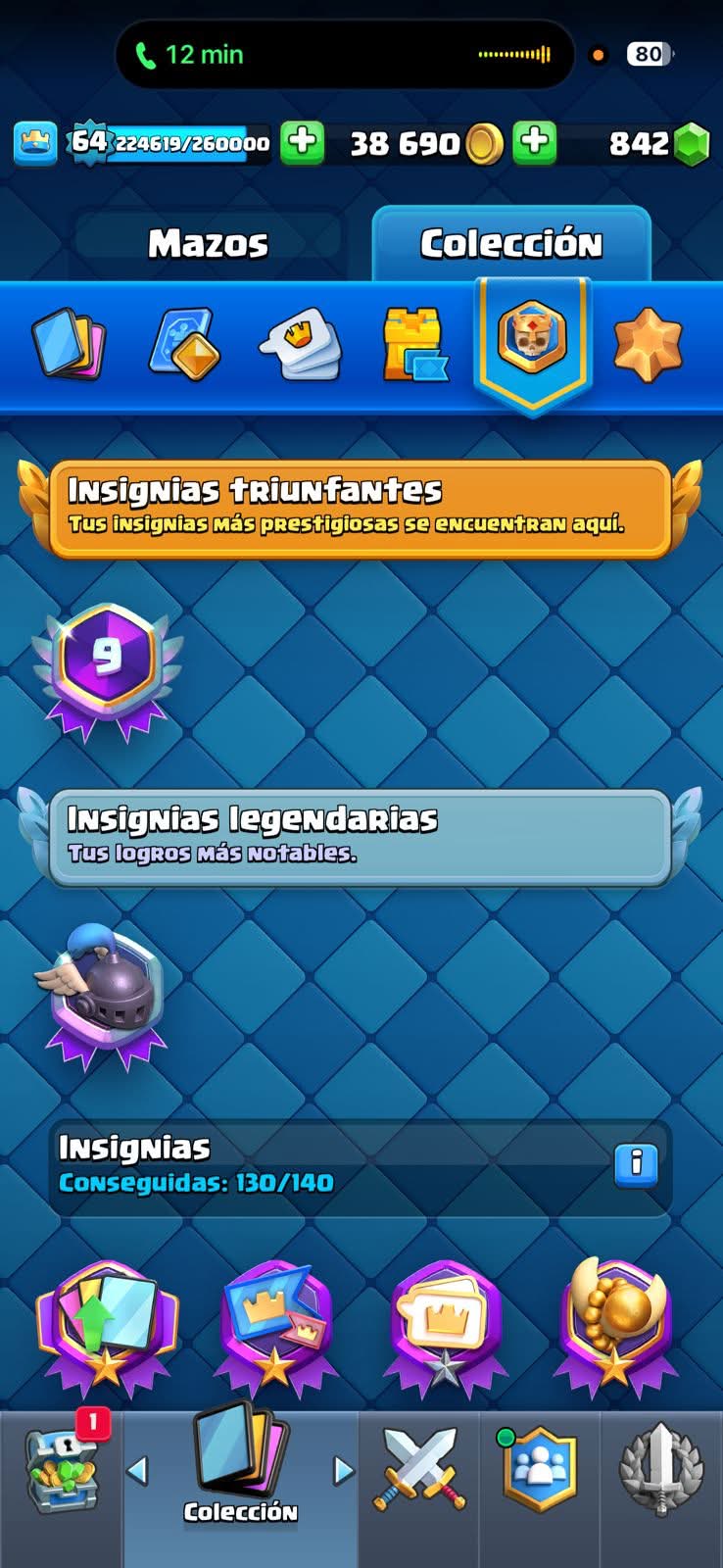 534 CLASH! MINI GRIAL! 10,502 COPAS! 4 CARTAS AL 16 MAX! 13 CARTAS AL 15! 51 CARTAS AL 14! 1 HÉROE! 15 CARTAS EVOLUTIVAS! 142 EMOTES MUY EXCLUSIVOS Y PEDIDOS! 15 TORRES! INSIGNIA OG DE 9 AÑOS! (1499mx @everyone