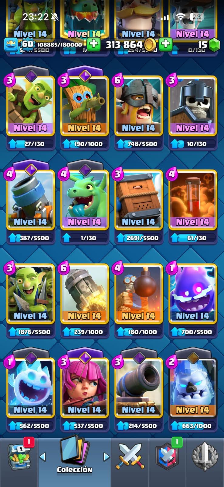98 BRAWL! 39,611 COPAS! 89/99 BRAWLERS! 35 BRAWLERS CON HYPERCARGA! 12 BRAWLERS AL MAX! + 536 CLASH! 11,146 COPAS! 2 CARTAS AL 16 MAX! 8 CARTAS AL 15! 33 CARTAS AL 14!! 15 CARTAS EVOLUTIVAS! 94 EMOTES + (1199mx @everyone