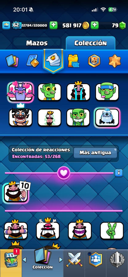 538 CLASH! CUENTA BUENA! 11,002 COPAS! 5 CARTAS AL 16 MAX! 3 CARTAS AL 15! 2 CARTAS AL 14! 1 HÉROE! 9 CARTAS EVOLUTIVAS! 53 EMOTES MUY EXCLUSIVOS Y PEDIDOS! 11 TORRES! INSIGNIA DE 6 AÑOS! (649mx @everyone