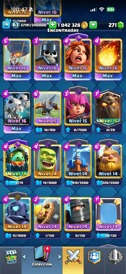 540 CLASH! CUENTA BUENA! 10,507 COPAS! 5 CARTAS AL 16 MAX! 3 CARTAS AL 15! 15 CARTAS AL 14! 1 HÉROE! 7 CARTAS EVOLUTIVAS! 96 EMOTES MUY BUENOS! 12 TORRES! INSIGNIA DE 6 AÑOS! +1M DE MONEDAS! (749mx @everyone