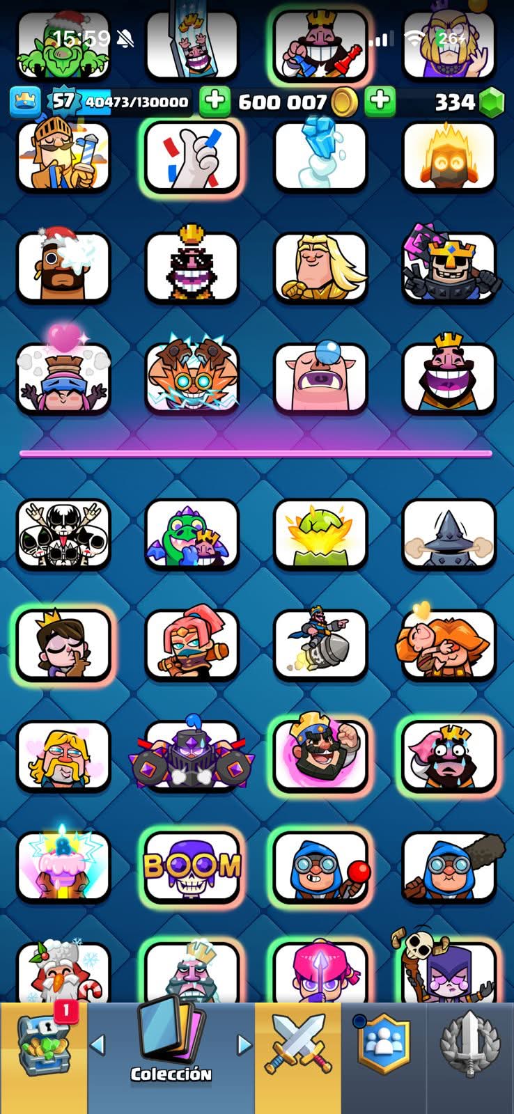 541 CLASH! 10,552 COPAS! 13 CARTAS AL 15! 12 CARTAS AL 14! 9 CARTAS EVOLUTIVAS! 96 EMOTES MUY BUENOS! + 102 BRAWL! 38,107 COPAS! 91/99 BRAWLERS! 25 BRAWLERS CON HYPERCARGA! 14 BRAWLERS AL MAX! (1099mx @everyone