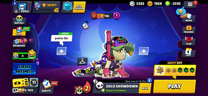 102 BRAWL! 38,107 COPAS! 91/99 BRAWLERS! 25 BRAWLERS CON HYPERCARGA! 14 BRAWLERS AL MAX! + 541 CLASH! 10,552 COPAS! 13 CARTAS AL 15! 12 CARTAS AL 14! 9 CARTAS EVOLUTIVAS! 96 EMOTES MUY BUENOS! 1099mx @everyone