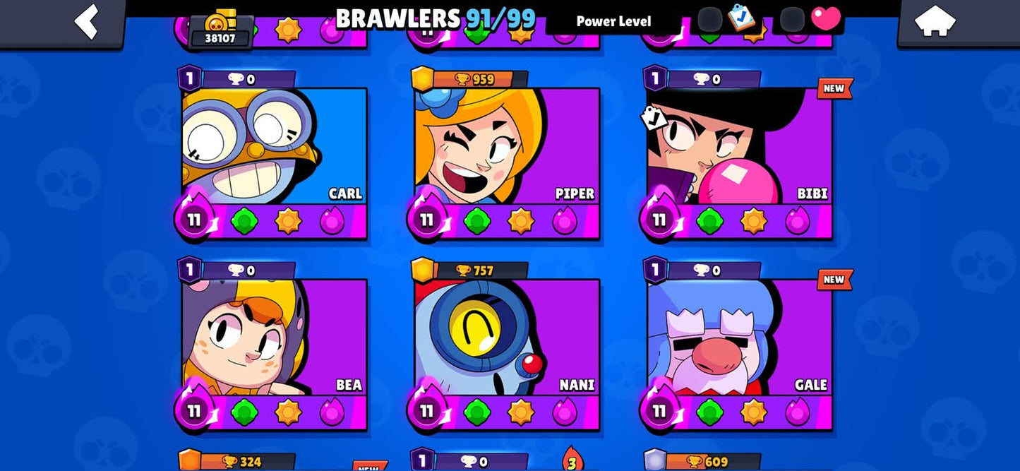102 BRAWL! 38,107 COPAS! 91/99 BRAWLERS! 25 BRAWLERS CON HYPERCARGA! 14 BRAWLERS AL MAX! + 541 CLASH! 10,552 COPAS! 13 CARTAS AL 15! 12 CARTAS AL 14! 9 CARTAS EVOLUTIVAS! 96 EMOTES MUY BUENOS! 1099mx @everyone