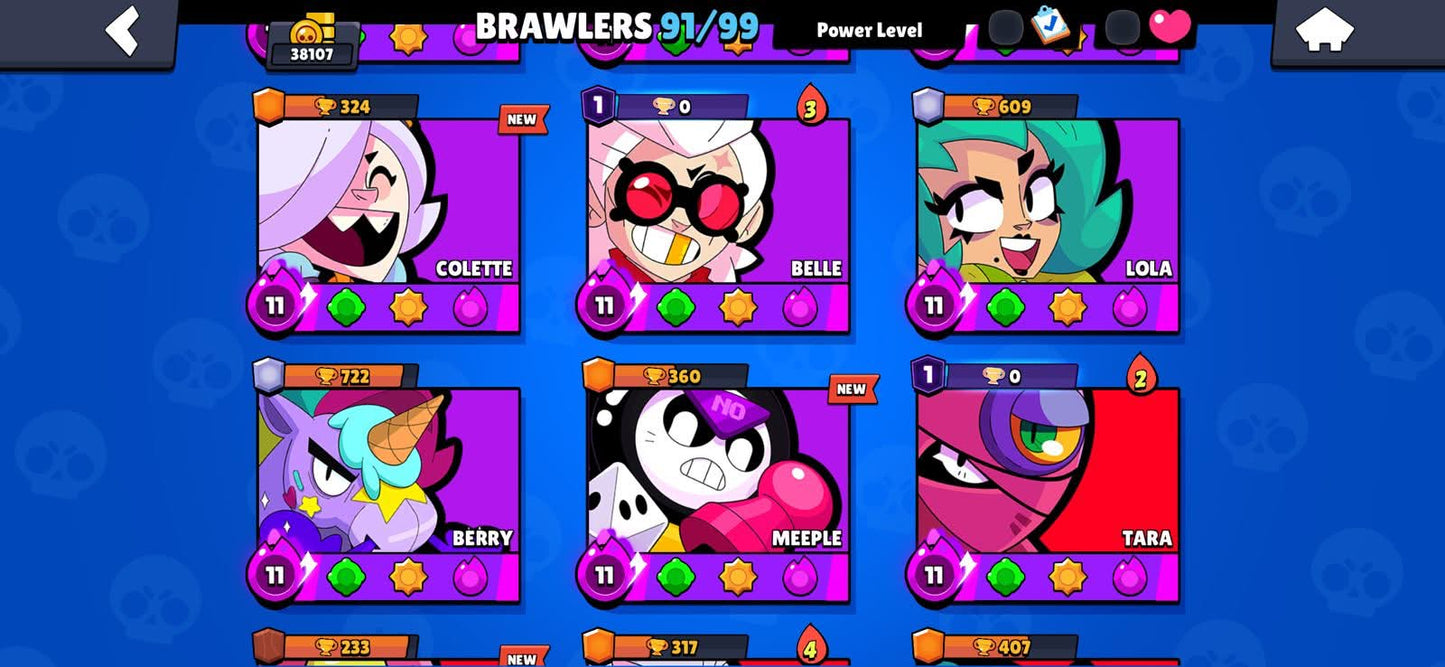 102 BRAWL! 38,107 COPAS! 91/99 BRAWLERS! 25 BRAWLERS CON HYPERCARGA! 14 BRAWLERS AL MAX! + 541 CLASH! 10,552 COPAS! 13 CARTAS AL 15! 12 CARTAS AL 14! 9 CARTAS EVOLUTIVAS! 96 EMOTES MUY BUENOS! 1099mx @everyone