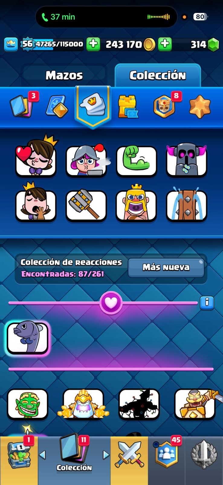 546 CLASH! CUENTA BIENA! 10,535 COPAS! 1 CARTA AL 16 MAX! 4 CARTAS AL 15! 16 CARTAS AL 14! 2 HÉROES! 5 CARTAS EVOLUTIVAS! 87 EMOTES BUENOS! 4 TORRES! INSIGNIA DE 7 AÑOS! EMOTE EXCLUSIVO! (799mx @everyone