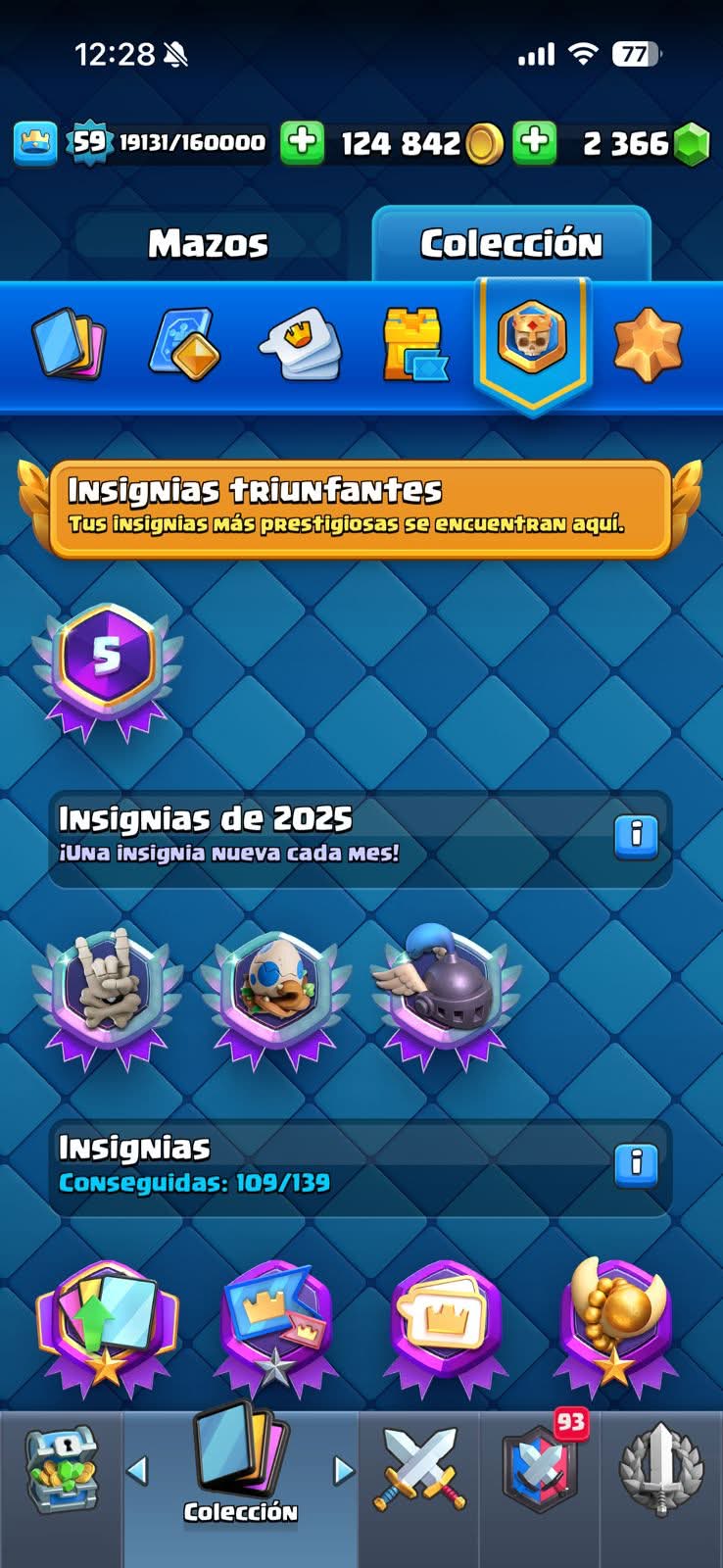 547 CLASH! CUENTA BUENA! 10,272 COPAS! 1 CARTA AL 16 MAX! 8 CARTAS AL 15! 26 CARTAS AL 14! 1 HÉROE! 11 CARTAS EVOLUTIVAS! 93 EMOTES MUY BUENOS! 9 TORRES! INSIGNIA DE 5 AÑOS! (599mx @everyone