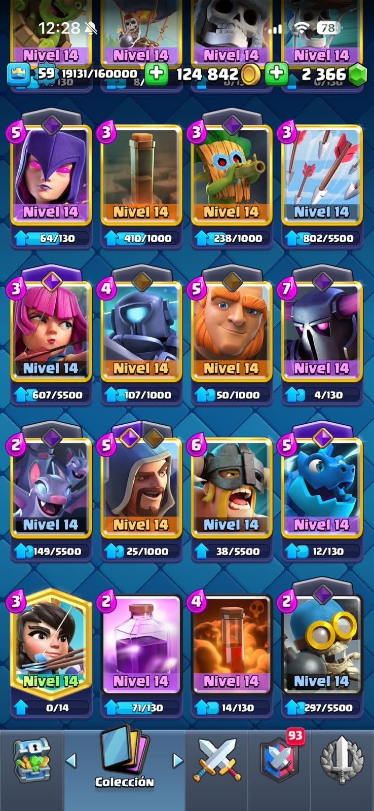 547 CLASH! CUENTA BUENA! 10,272 COPAS! 1 CARTA AL 16 MAX! 8 CARTAS AL 15! 26 CARTAS AL 14! 1 HÉROE! 11 CARTAS EVOLUTIVAS! 93 EMOTES MUY BUENOS! 9 TORRES! INSIGNIA DE 5 AÑOS! (599mx @everyone