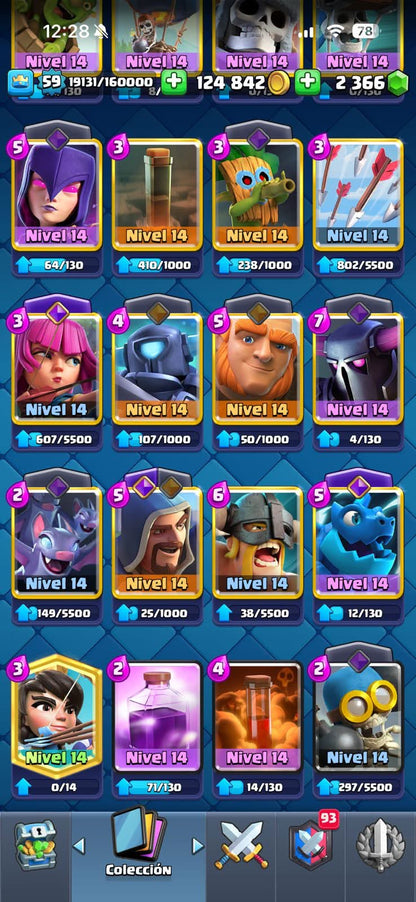547 CLASH! CUENTA BUENA! 10,272 COPAS! 1 CARTA AL 16 MAX! 8 CARTAS AL 15! 26 CARTAS AL 14! 1 HÉROE! 11 CARTAS EVOLUTIVAS! 93 EMOTES MUY BUENOS! 9 TORRES! INSIGNIA DE 5 AÑOS! (599mx @everyone