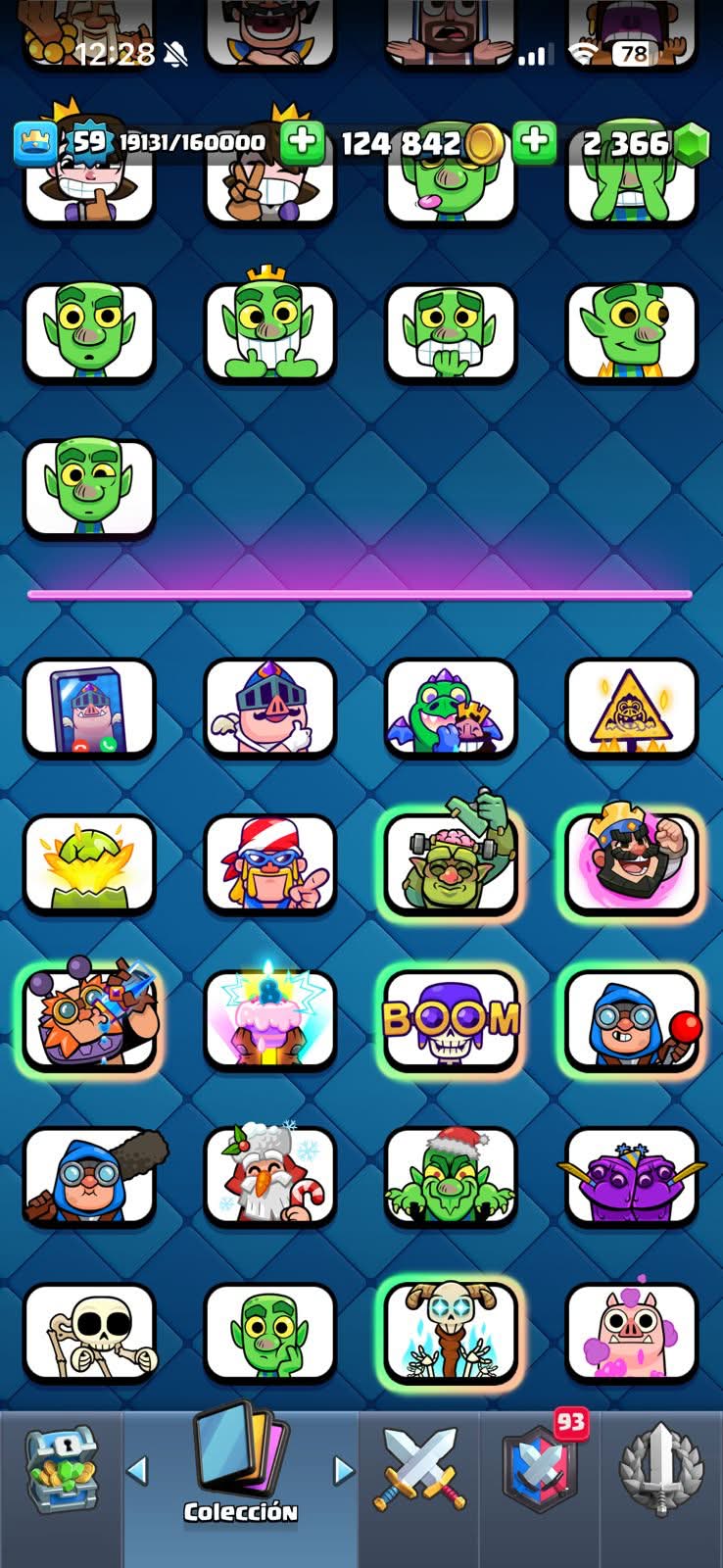 547 CLASH! CUENTA BUENA! 10,272 COPAS! 1 CARTA AL 16 MAX! 8 CARTAS AL 15! 26 CARTAS AL 14! 1 HÉROE! 11 CARTAS EVOLUTIVAS! 93 EMOTES MUY BUENOS! 9 TORRES! INSIGNIA DE 5 AÑOS! (599mx @everyone