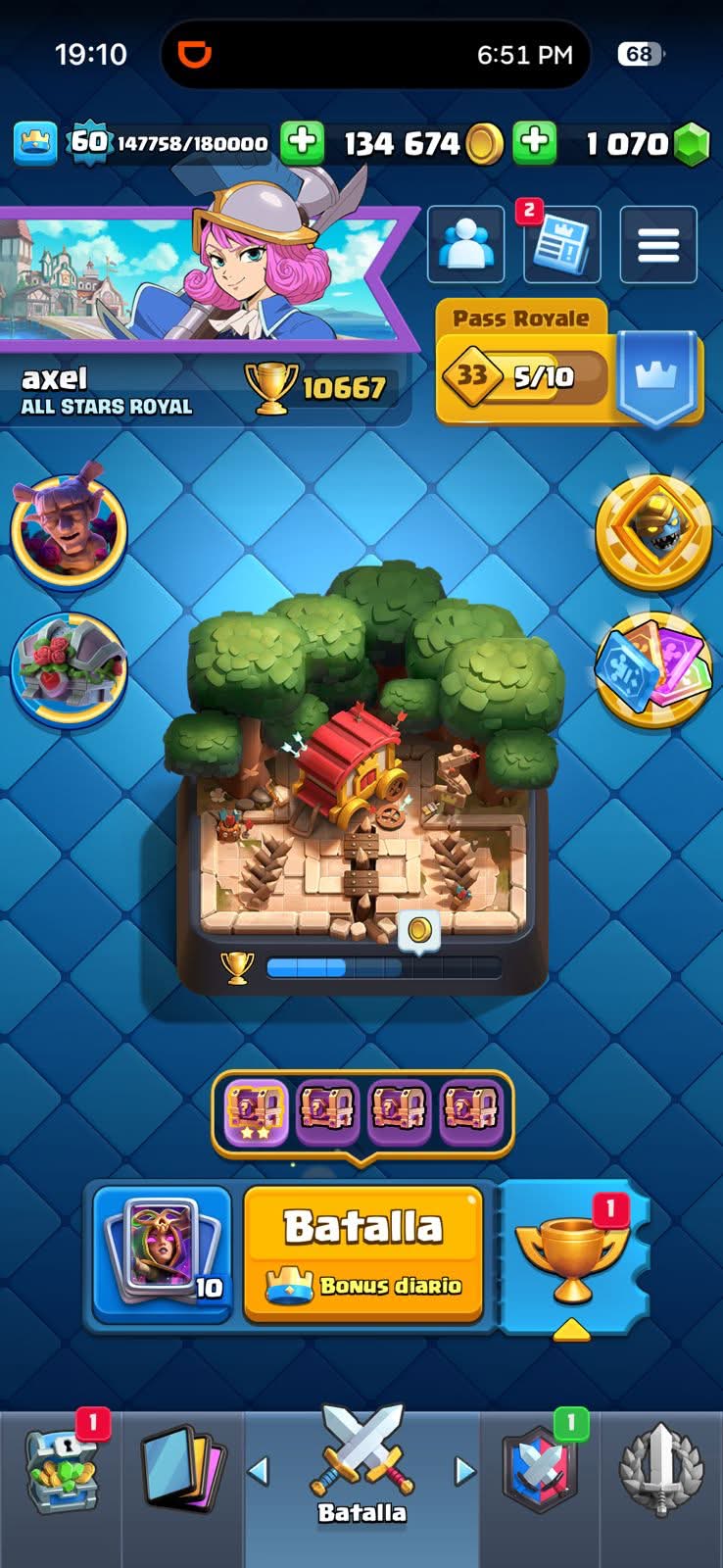 550 CLASH! 10,667 COPAS! 1 CARTA AL 16 MAX! 10 CARTAS AL 15! 25 CARTAS AL 14! 1 HÉROE! 20 CARTAS EVOLUTIVAS! 86 EMOTES MUY BUENOS! 10 TORRES! INSIGNIA OG DE 8 AÑOS! (899mx @everyone