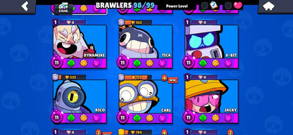 551 CLASH! 10,593 COPAS! 2 CARTAS AL 16 MAX! 10 CARTAS AL 15! 16 CARTAS AL 14! 1 HÉROE! 16 CARTAS EVOLUTIVAS! 69 EMOTES MUY EXCLUSIVOS Y PEDIDOS 800K EN MONEDAS! +BRAWL! 98/99 BRAWLERS! 44 BRAWLERS CON HYPERCARGA! 4 BRAWLERS AL MAX!(1499mx @everyone