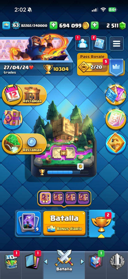 390 CLASH! MINI GRIAL! 10,304 COPAS! LIGA 1 COMPETITIVA! 4 CARTAS AL 16 MAX! 13 CARTAS AL 15! 22 CARTAS AL 14! 1 HÉROE! 20 CARTAS EVOLUTIVAS! 75 EMOTES MUY PEDIDOS! 11 TORRES! INSIGNIA DE 4 AÑOS! (1299mx) @everyone