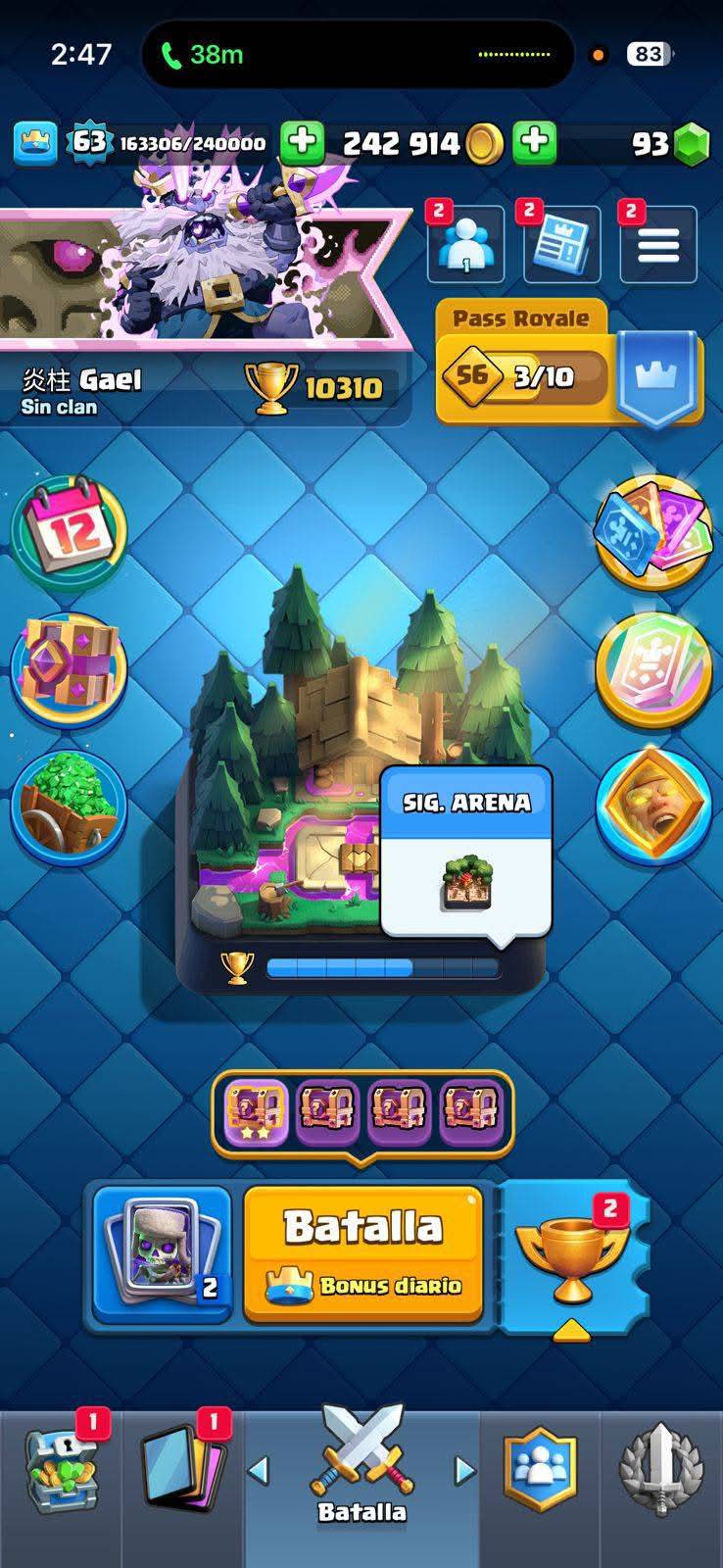 397 CLASH! 10,310 COPAS! 1 CARTA AL 16 MAX! 19 CARTAS AL 15! 47 CARTAS AL 14! 1 HÉROE! 20 CARTAS EVOLUTIVAS! 126 EMOTES MUY PEDIDOS! 12 TORRES! INSIGNIA DE 9 AÑOS! (1699 mx) @everyone