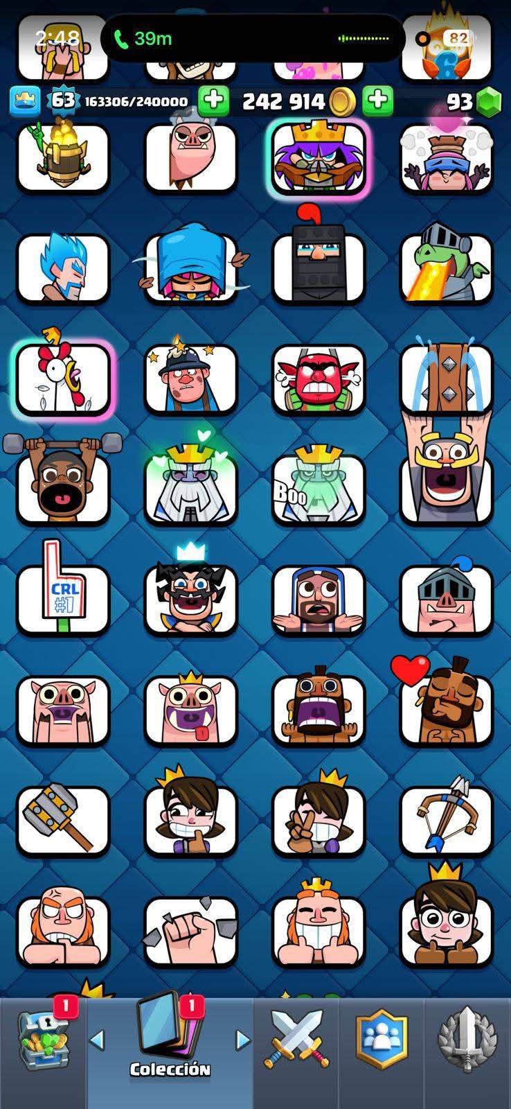 397 CLASH! 10,310 COPAS! 1 CARTA AL 16 MAX! 19 CARTAS AL 15! 47 CARTAS AL 14! 1 HÉROE! 20 CARTAS EVOLUTIVAS! 126 EMOTES MUY PEDIDOS! 12 TORRES! INSIGNIA DE 9 AÑOS! (1699 mx) @everyone