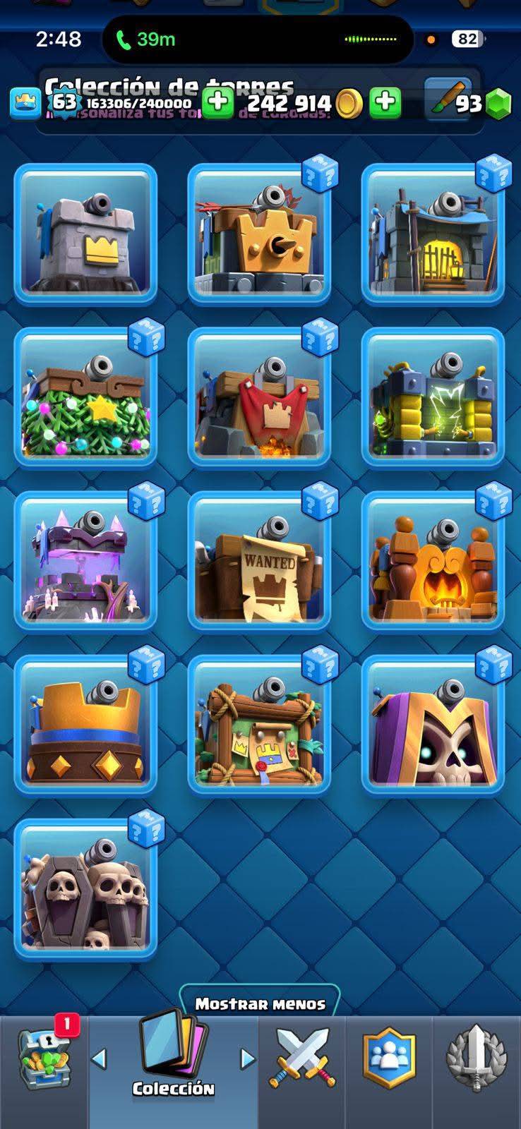 397 CLASH! 10,310 COPAS! 1 CARTA AL 16 MAX! 19 CARTAS AL 15! 47 CARTAS AL 14! 1 HÉROE! 20 CARTAS EVOLUTIVAS! 126 EMOTES MUY PEDIDOS! 12 TORRES! INSIGNIA DE 9 AÑOS! (1699 mx) @everyone