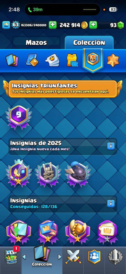 397 CLASH! 10,310 COPAS! 1 CARTA AL 16 MAX! 19 CARTAS AL 15! 47 CARTAS AL 14! 1 HÉROE! 20 CARTAS EVOLUTIVAS! 126 EMOTES MUY PEDIDOS! 12 TORRES! INSIGNIA DE 9 AÑOS! (1699 mx) @everyone
