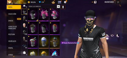 343 FREE FIRE!! CUENTA MIXTA CON 1 EVO Y BUENAS ARMAS! 298 PECHOS! CHAQUETAS DE HEROICO! PLAYERAS DE FUTBOL! ROPA DE EVENTOS CHIDOS! LA CASA DE PAPEL! ANGELICALES! PERFECTA PARA COMBINAR CON TODO! REGIÓN: SUDAMÉRICA (599mx @everyone
