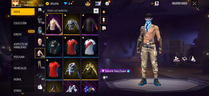 343 FREE FIRE!! CUENTA MIXTA CON 1 EVO Y BUENAS ARMAS! 298 PECHOS! CHAQUETAS DE HEROICO! PLAYERAS DE FUTBOL! ROPA DE EVENTOS CHIDOS! LA CASA DE PAPEL! ANGELICALES! PERFECTA PARA COMBINAR CON TODO! REGIÓN: SUDAMÉRICA (599mx @everyone