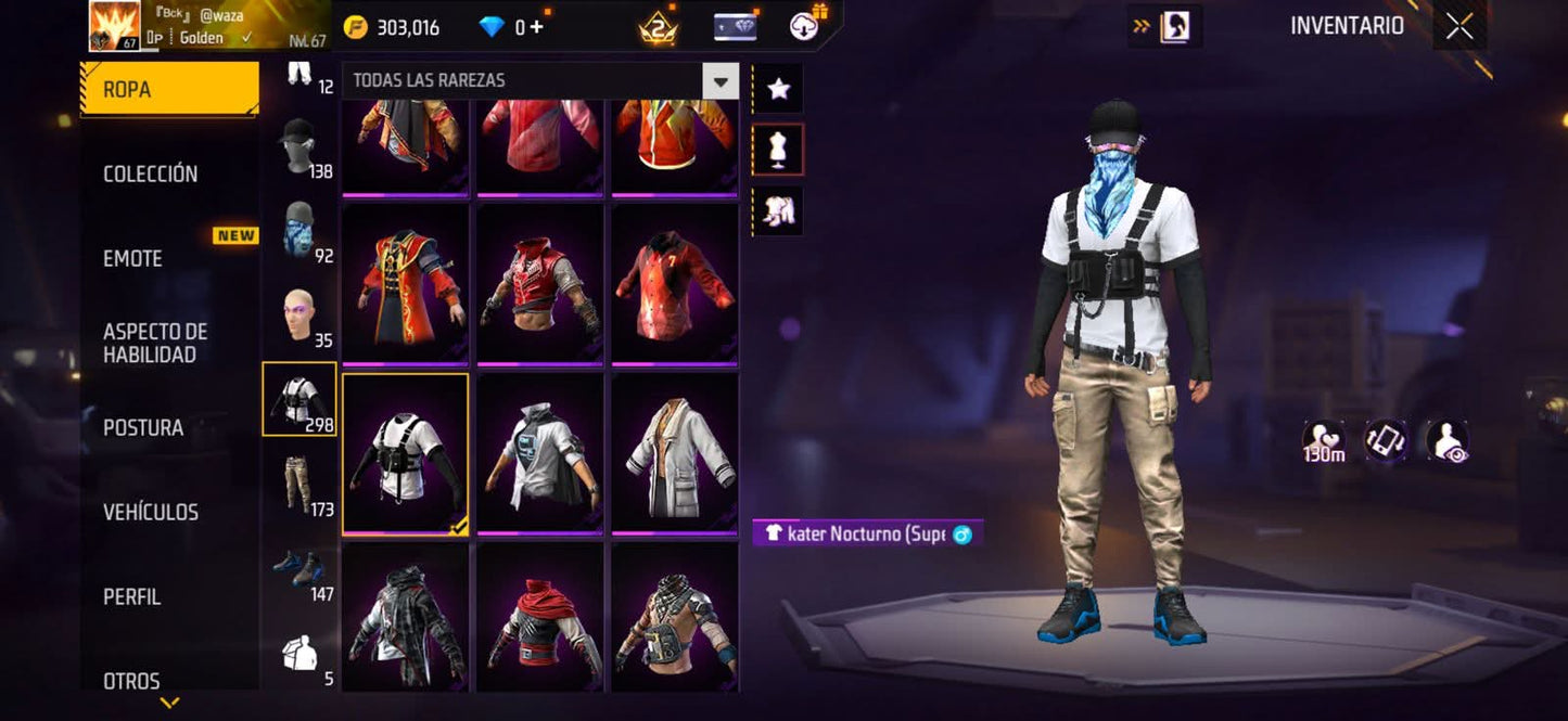 343 FREE FIRE!! CUENTA MIXTA CON 1 EVO Y BUENAS ARMAS! 298 PECHOS! CHAQUETAS DE HEROICO! PLAYERAS DE FUTBOL! ROPA DE EVENTOS CHIDOS! LA CASA DE PAPEL! ANGELICALES! PERFECTA PARA COMBINAR CON TODO! REGIÓN: SUDAMÉRICA (599mx @everyone