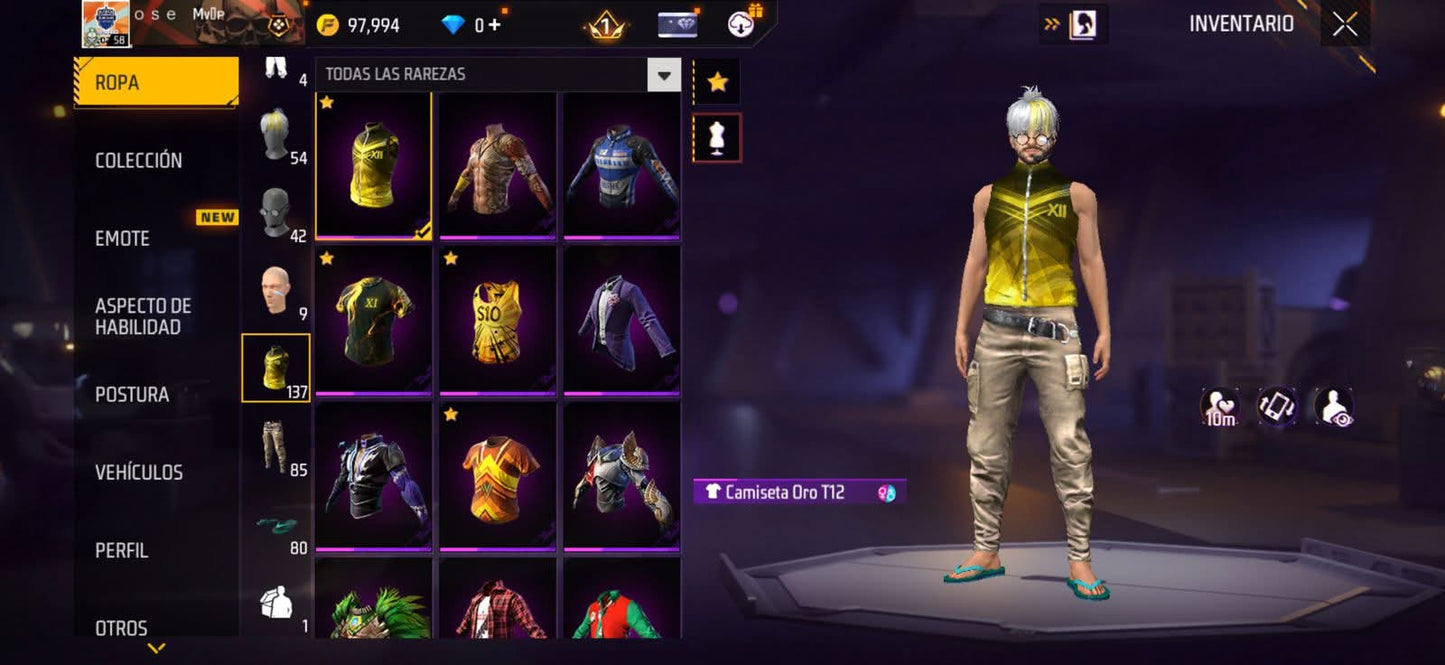 344 FREE FIRE! CUENTA SEMI VETERANA CON 1 EVO, MP40 DE INCUBADORA! 137 PECHOS! CHAQUETAS DE ORO DESDE LA S10! VENOM! NARUTO! JORDANS! ROPA DE EVENTOS Y CUBOS! PERFECTA PARA COMBINAR! REGIÓN: EEUU (399mx @everyone