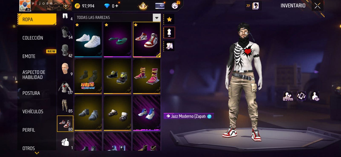 344 FREE FIRE! CUENTA SEMI VETERANA CON 1 EVO, MP40 DE INCUBADORA! 137 PECHOS! CHAQUETAS DE ORO DESDE LA S10! VENOM! NARUTO! JORDANS! ROPA DE EVENTOS Y CUBOS! PERFECTA PARA COMBINAR! REGIÓN: EEUU (399mx @everyone