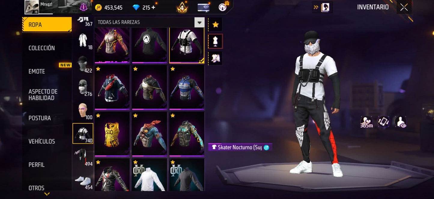 346 FREE FIRE! CUENTA MIXTA CON 10 EVOS, 2 AL NIVEL MÁXIMO Y BUENAS ARMAS DE INCUBADORA! 740 PECHOS!! PASES ANTIGUOS! TRAJE BOOYAH! NARUTO! CUELLOS DE TORTUGA! CHAQUETA DE S10! PLAYERAS DE FUTBOL! ROPA DE EVENTOS E INCUBADORAS! ANGELICALES DE HOMBRE...