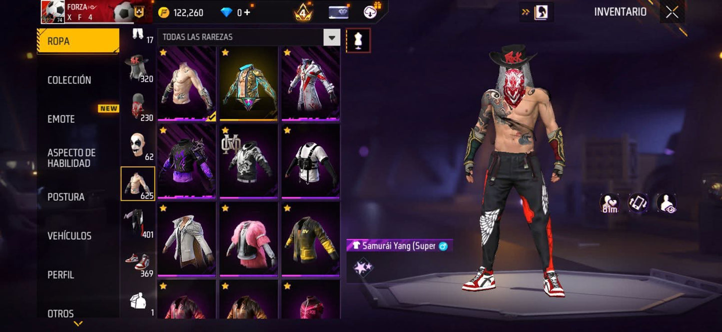 347 FREE FIRE! CUENTA MIXTA Y SEMI VETERANA CON 8 EVOS, 4 AL NIVEL MÁXIMO Y BUENAS ARMAS DE INCUBADORA! 625 PECHOS!!PASES SEMI ANTIGUOS! TRAJE COBRA! CJAQUETAS DE HEROICO Y ORO ANTIGUAS! CUELLO DE TORTUGA! MUCHA ROPA DE EVENTOS E INCUBADORAS CHIDAS!...