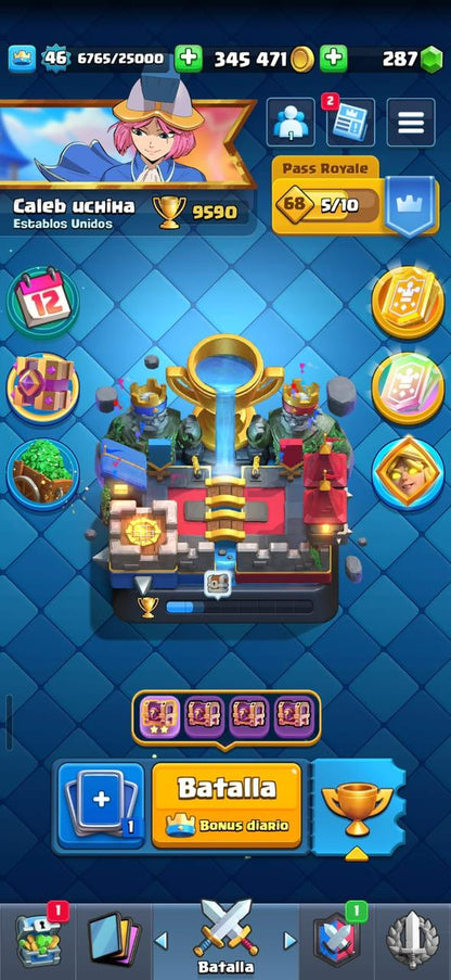 407 CLASH! 9590 COPAS! 2 CARTAS AL 15! 8 CARTAS AL 14! 6 EVOLUTIVAS! 46 EMOTES CON EL REY LLORANDO! 3 TORRES! INSIGNIA DE 3 AÑOS! (399mx) @everyone