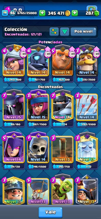 407 CLASH! 9590 COPAS! 2 CARTAS AL 15! 8 CARTAS AL 14! 6 EVOLUTIVAS! 46 EMOTES CON EL REY LLORANDO! 3 TORRES! INSIGNIA DE 3 AÑOS! (399mx) @everyone