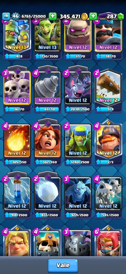 407 CLASH! 9590 COPAS! 2 CARTAS AL 15! 8 CARTAS AL 14! 6 EVOLUTIVAS! 46 EMOTES CON EL REY LLORANDO! 3 TORRES! INSIGNIA DE 3 AÑOS! (399mx) @everyone
