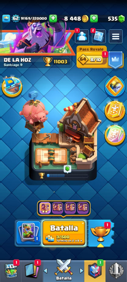 489 CLASH! CUENTA CON 11003 COPAS! 4 CARTAS AL 16! 7 CARTAS AL NIVEL 15! 53 CARTAS AL NIVEL 14! 17 CARTAS CON EVOLUTIVAS! 1 CARTA HÉROE DESBLOQUEADA! 107 EMOTES DE LOS MAS PEDIDOS! 8 TORRES! INSIGNIA DE 9 AÑOTES!!! (1299 MX) @everyone