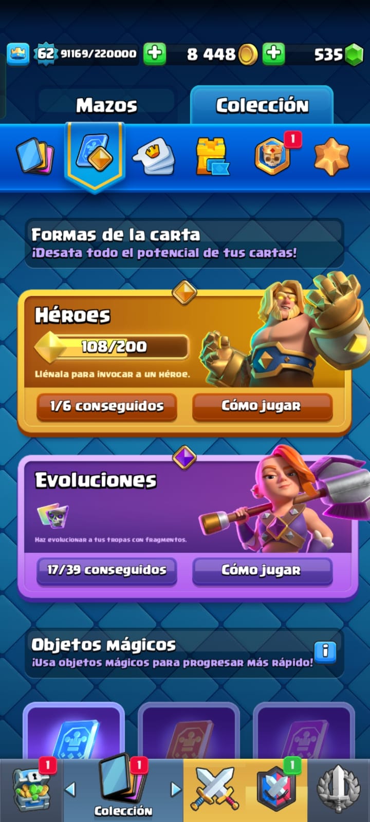 489 CLASH! CUENTA CON 11003 COPAS! 4 CARTAS AL 16! 7 CARTAS AL NIVEL 15! 53 CARTAS AL NIVEL 14! 17 CARTAS CON EVOLUTIVAS! 1 CARTA HÉROE DESBLOQUEADA! 107 EMOTES DE LOS MAS PEDIDOS! 8 TORRES! INSIGNIA DE 9 AÑOTES!!! (1299 MX) @everyone