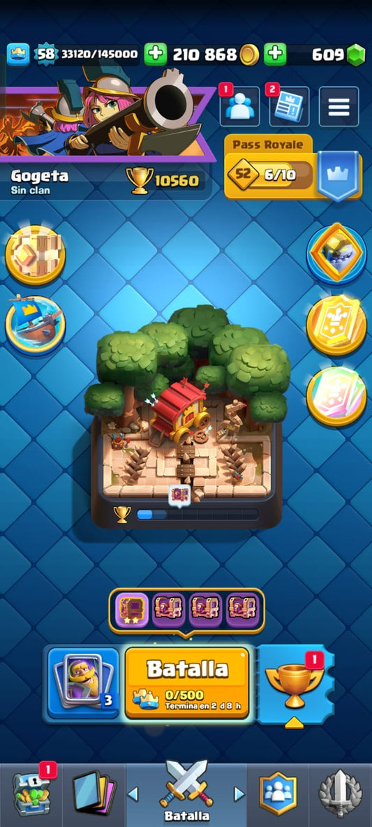 490 CLASH! CUENTA CON 10560 COPAS! 1 CARTA AL NIVEL 16! 10 CARTAS AL NIVEL 15! 17 CARTAS AL NIVEL 14! 2 CARTAS HÉROES DESBLOQUEADAS Y 12 CARTAS EVOLUTIVAS ADQUIRIDAS! 103 EMOTEEES! 10 TORRES! INSIGNIA DE 7 AÑOTES!  (799 MX) @everyone