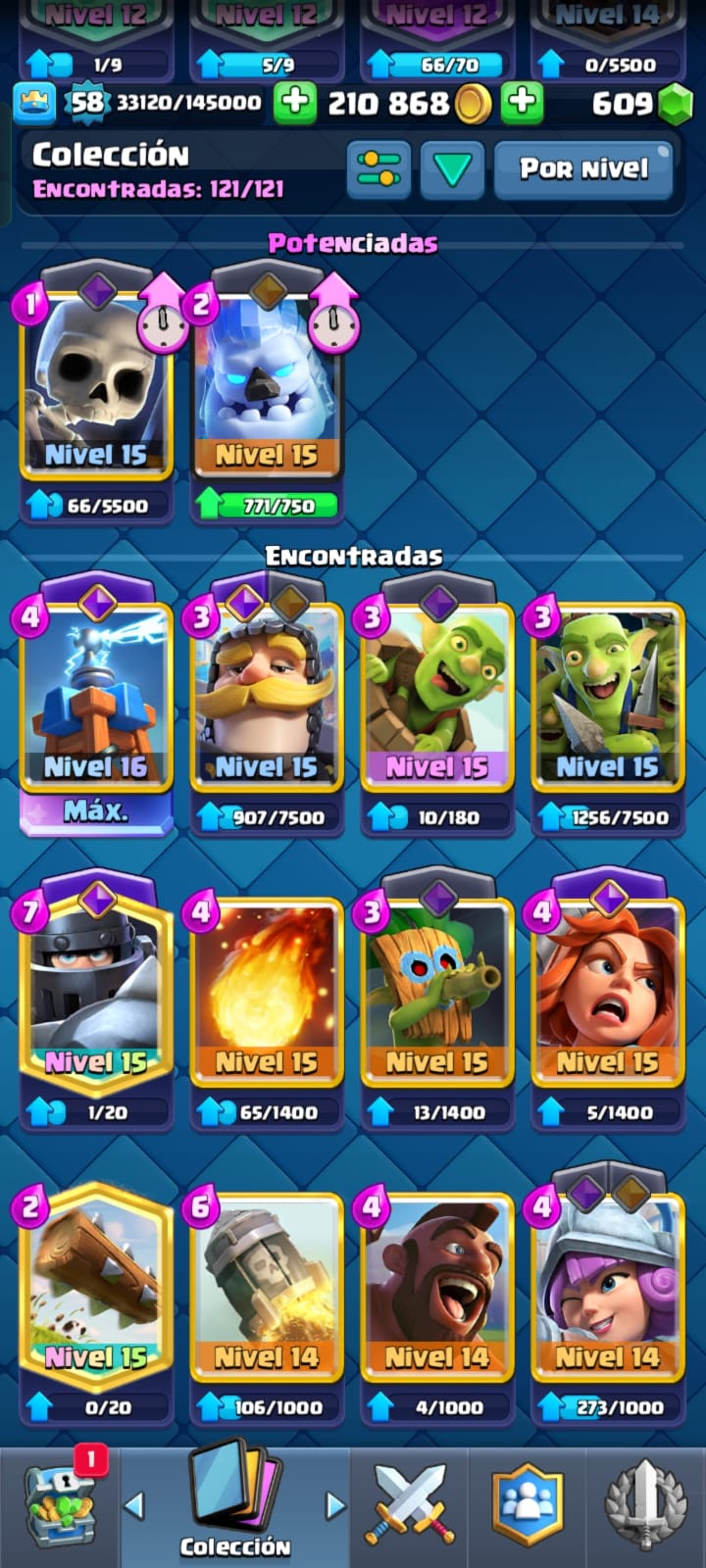 490 CLASH! CUENTA CON 10560 COPAS! 1 CARTA AL NIVEL 16! 10 CARTAS AL NIVEL 15! 17 CARTAS AL NIVEL 14! 2 CARTAS HÉROES DESBLOQUEADAS Y 12 CARTAS EVOLUTIVAS ADQUIRIDAS! 103 EMOTEEES! 10 TORRES! INSIGNIA DE 7 AÑOTES!  (799 MX) @everyone