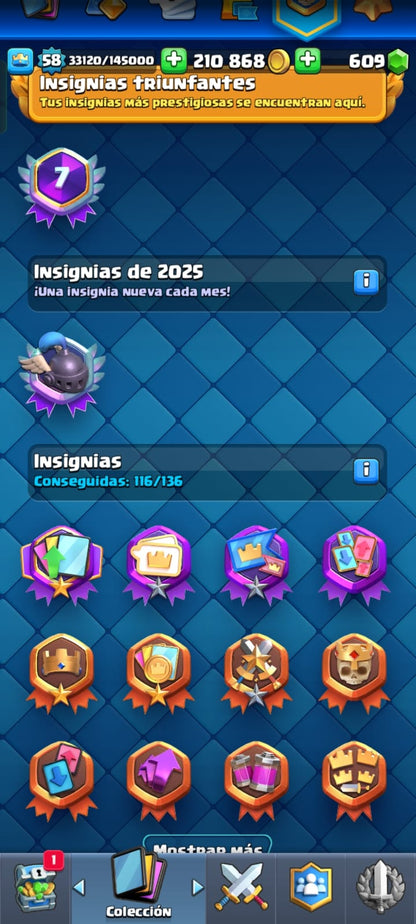 490 CLASH! CUENTA CON 10560 COPAS! 1 CARTA AL NIVEL 16! 10 CARTAS AL NIVEL 15! 17 CARTAS AL NIVEL 14! 2 CARTAS HÉROES DESBLOQUEADAS Y 12 CARTAS EVOLUTIVAS ADQUIRIDAS! 103 EMOTEEES! 10 TORRES! INSIGNIA DE 7 AÑOTES!  (799 MX) @everyone